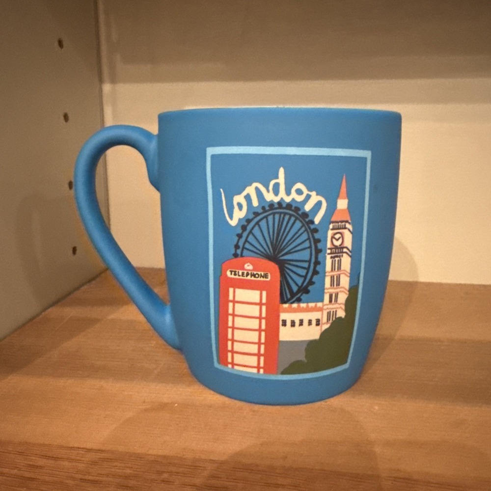 Punch Studio London Blue Soft Touch Ceramic Mug  Coffee Tea Cup